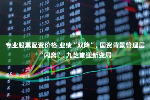 专业股票配资价格 业绩“双降”, 国资背景管理层“闪离”, 九芝堂迎新变局